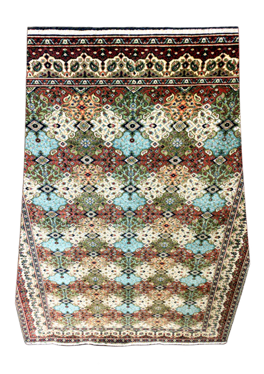 Close-up of floral motifs in Sage Mosaic